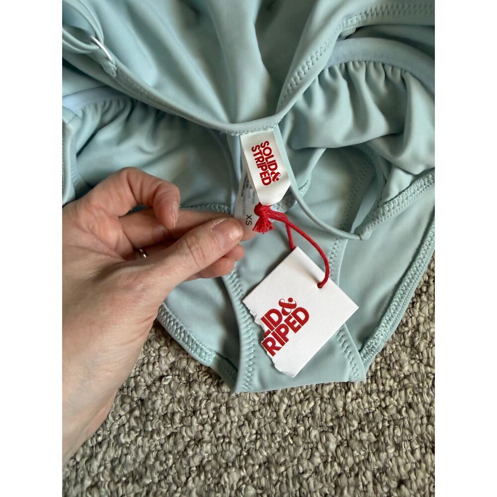 Solid & Striped x Madewell NWT Taylor One Piece Belted Swimsuit Cloud Blue XS - Picture 5 of 7